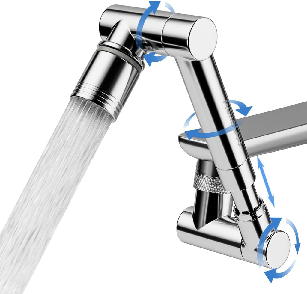 1440° swivel faucet extender, sink faucet aerator extender, swivel extendable filter, with 2 modes splash guard multi-functional universal mechanical arm suitable for kitchen/bathroom/toddlers