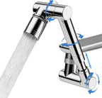 1440° swivel faucet extender, sink faucet aerator extender, swivel extendable filter, with 2 modes splash guard multi-functional universal mechanical arm suitable for kitchen/bathroom/toddlers