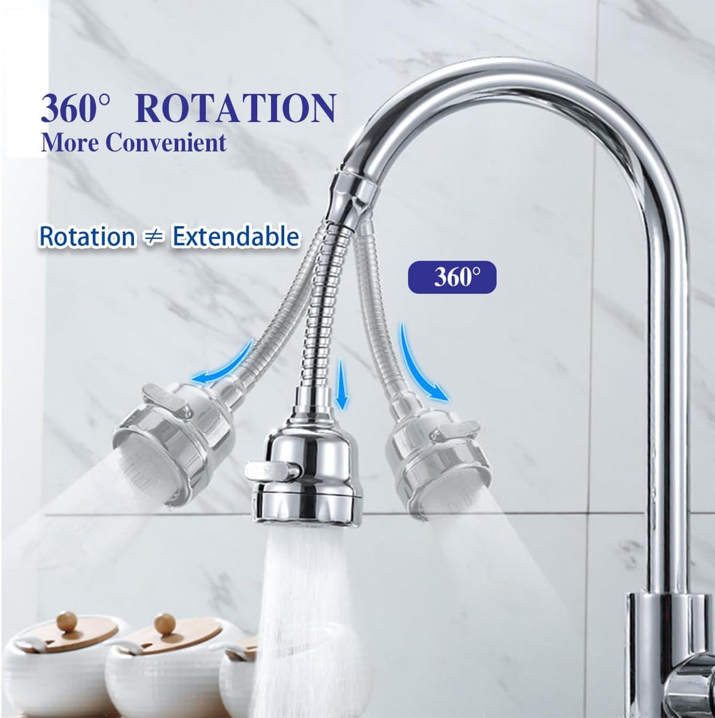 Kitchen Faucet Sprayer Attachment, Movable Faucet Extender for Kitchen Sink, 360° Rotatable Sink Faucet Head Anti-Splash Tap Booster Shower and Water Saving Faucet for Kitchen