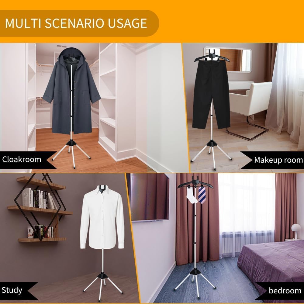 Garment Steamer Hanger Stand & Ironing Glove for Clothes, Adjustable Steamer Stand for Clothes Hanger & Mini Grey Ironing Board Portable Handheld Steamer Ironing Accessories for Clothes