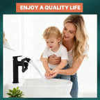 1440° Rotatable Faucet Extender - Universal Kitchen Sprayer, 2 Modes Splash Water Aerator, 1080°+360° Rotating Sink Faucet Aerator Extension, Swivel Faucet Adapter for Kitchen/Bathroom Black