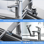 1440° swivel faucet extender, sink faucet aerator extender, swivel extendable filter, with 2 modes splash guard multi-functional universal mechanical arm suitable for kitchen/bathroom/toddlers