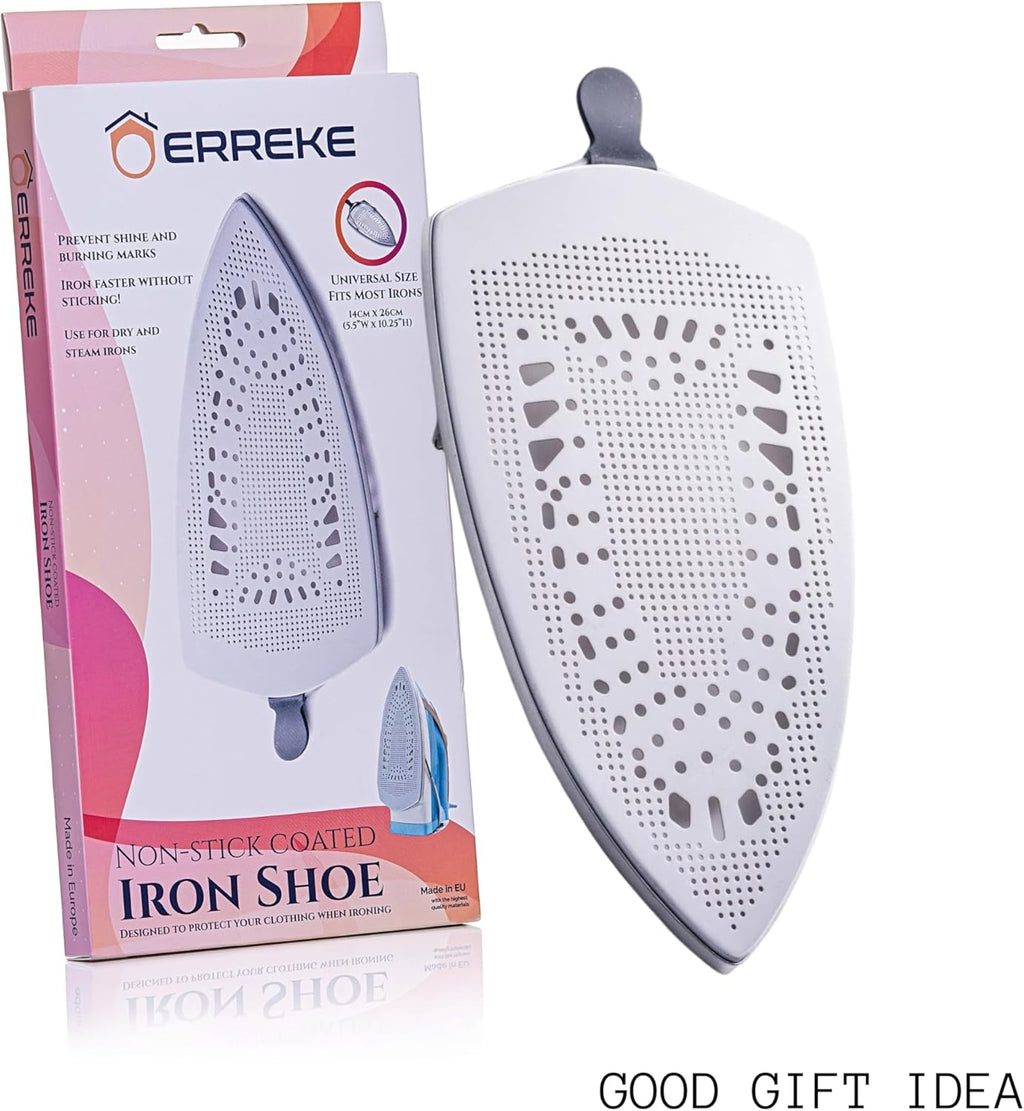 Erreke Iron Protective Cover, Non Stick Iron Sole to Improve Ironing Results, Fits Most Irons, Easy Installation Iron Shoe Cover Accessory.
